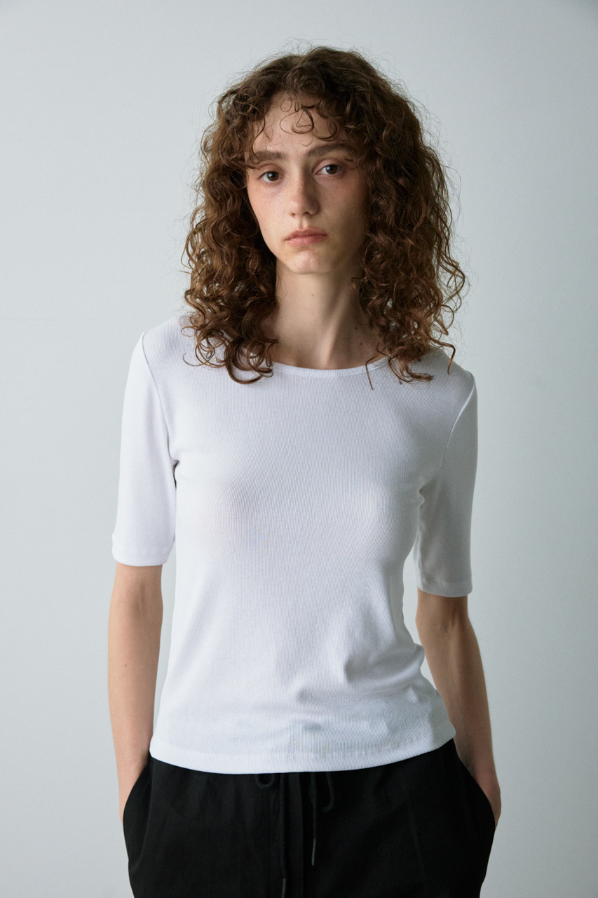 Short Sleeved Boat Neck Ivory Cm