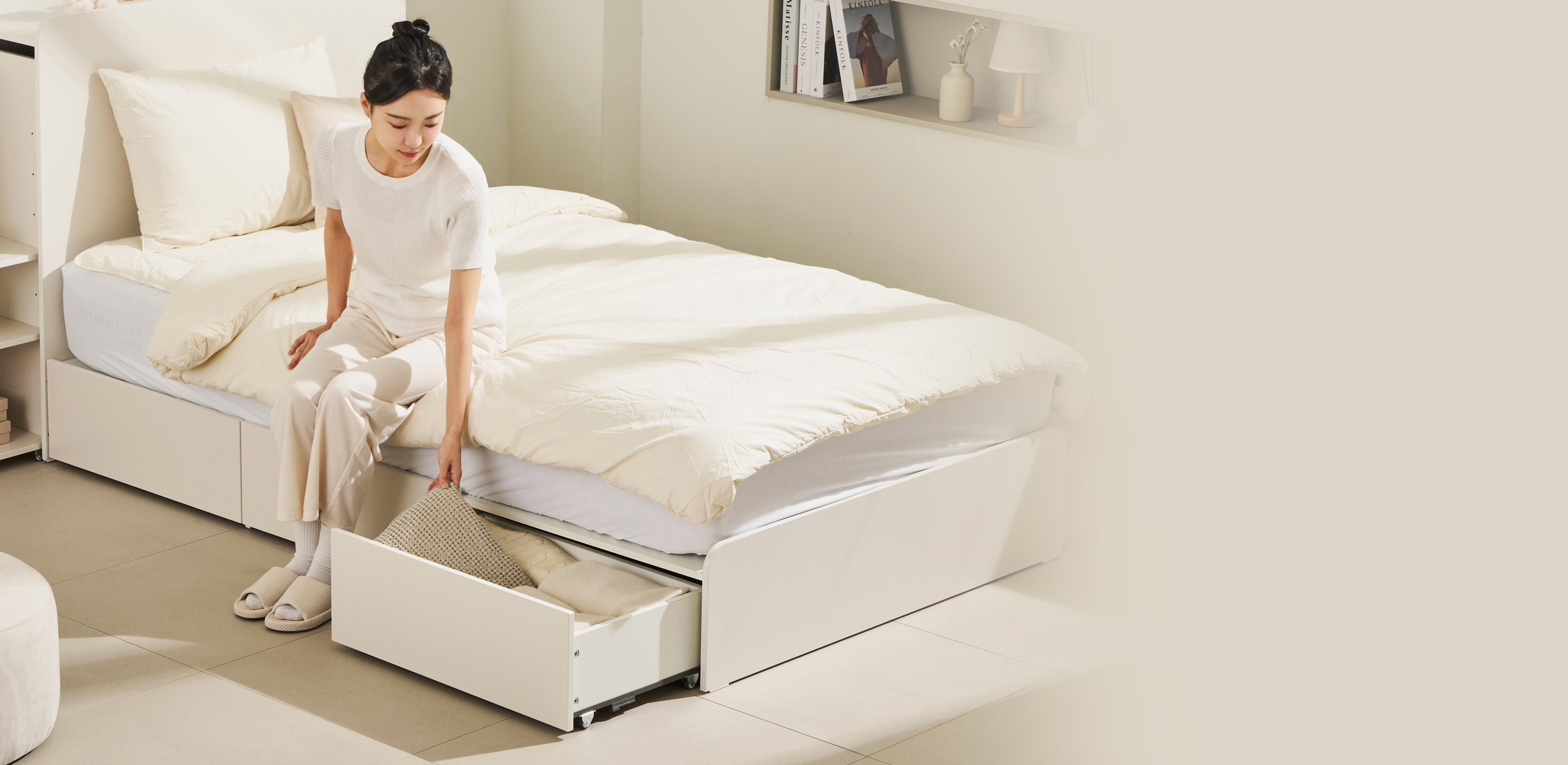 침대의 영역을 확장하는
지누스