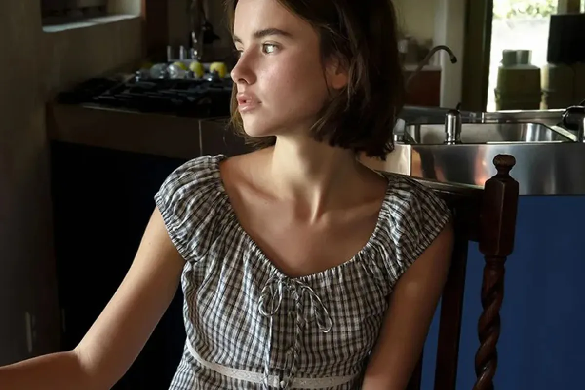 귀여운 체크 블라우스