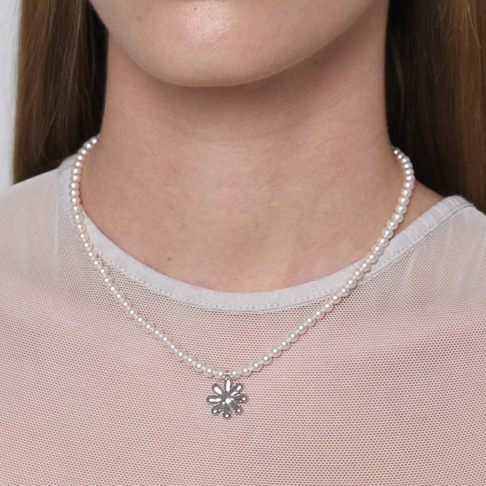 Mardi x ME Bloom Daisy Drop Knot Necklace(Pink) - 감도 깊은
