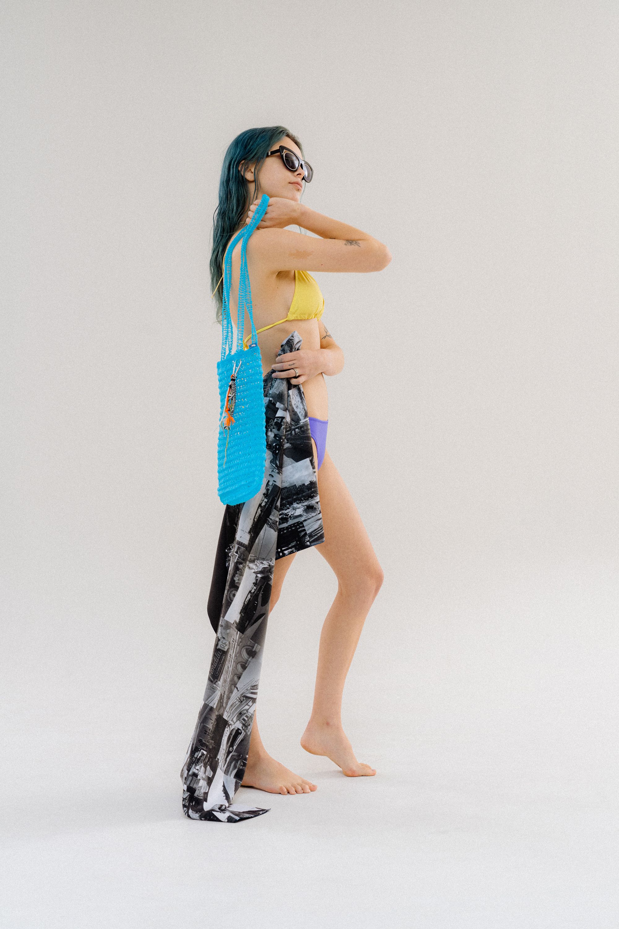 MUSINSA | OROGEE Swim Knit Bag-Light Blue