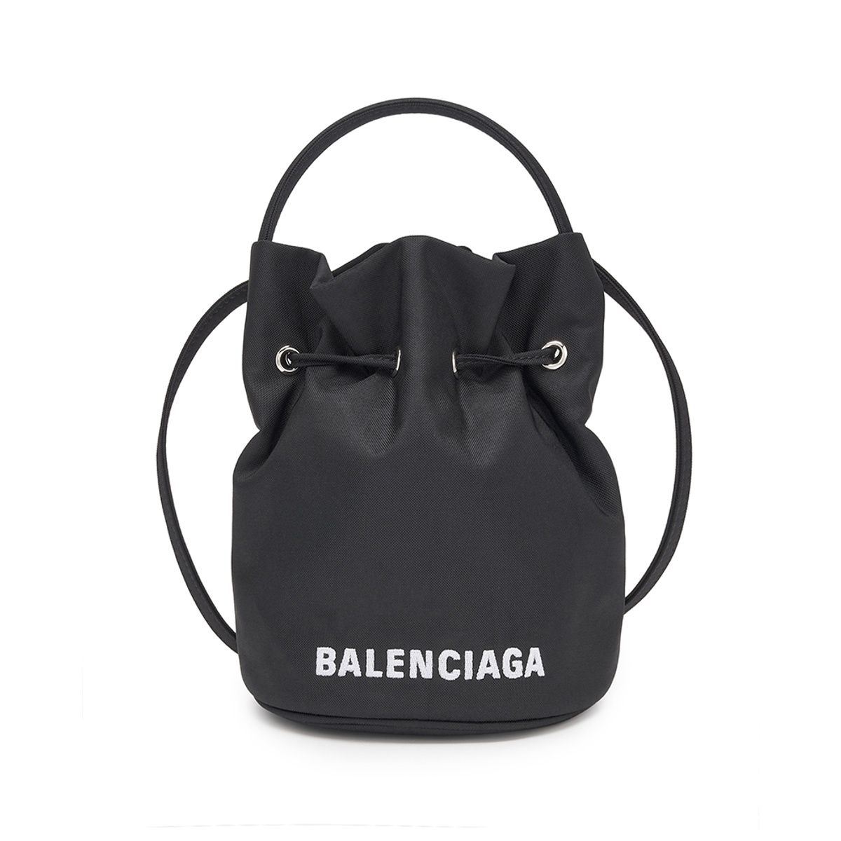Balenciaga Wheel XS Drawstring Bucket Bag Black White 656682H854N1060