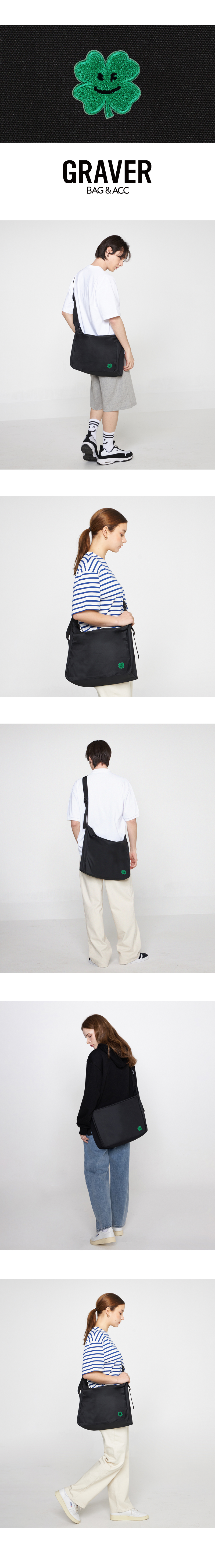 MUSINSA | GRAVER [UNISEX] Clover Smile Embroidery Cross