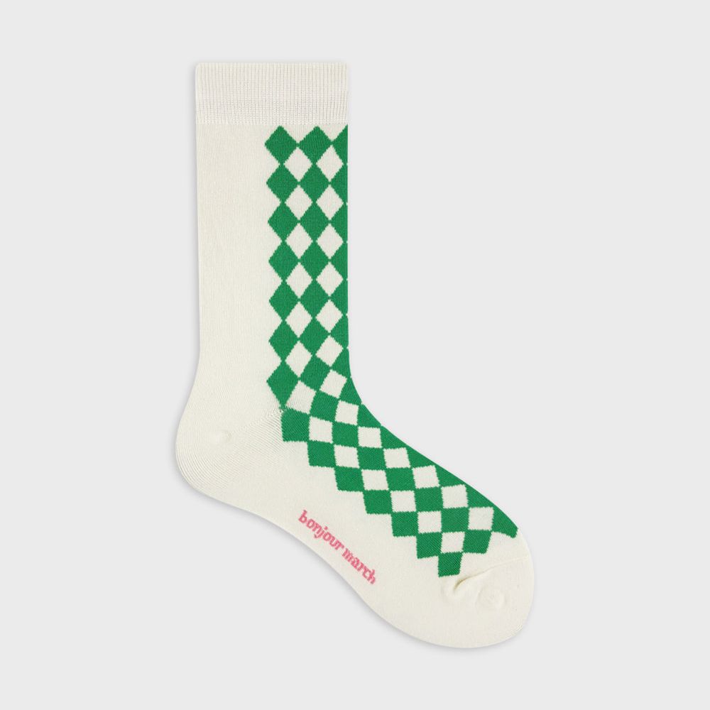 Rhombus socks_green 감도 깊은 취향 셀렉트샵 29CM