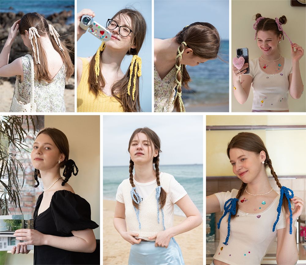 No.171-177 / Lily Thin Scrunchie Hairclip (SET) _ 7 Color
