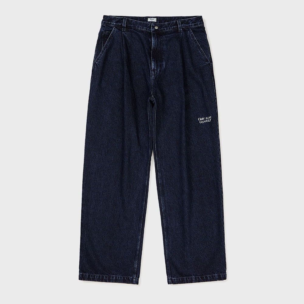 스탠다드]22SS WIDE FIT PINTUCK DENIM PANTS INDIGO - 감도 깊은 취향