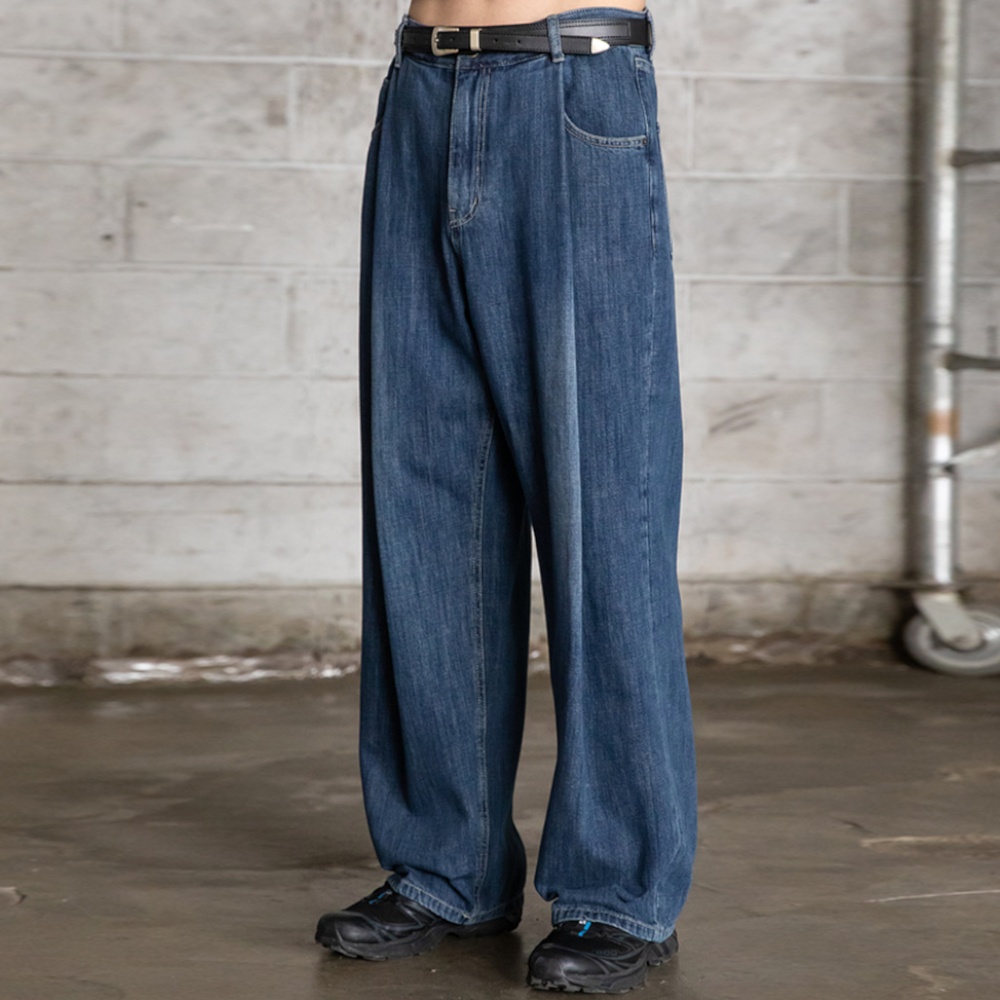 One Tuck Wide Denim Pants [Midnight Blue] - 감도 깊은 취향 셀렉트