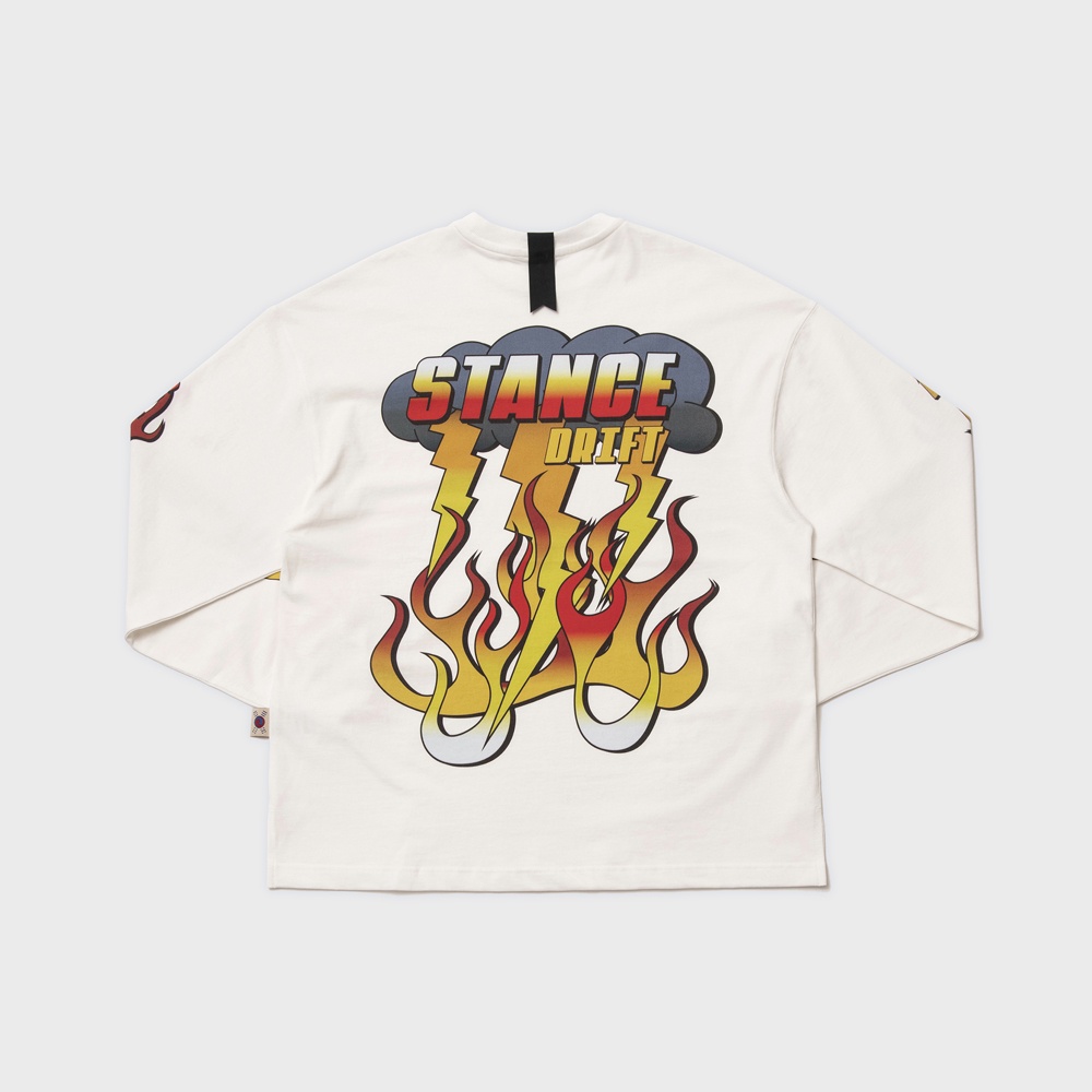 STANCE SEOUL] FLAME & THUNDER SEASON LONG SLEEVE (OFF WHITE - 감도