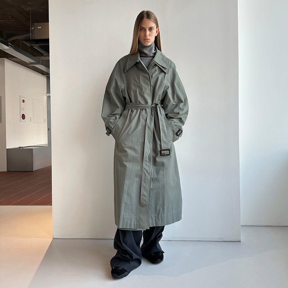 NEW ARMHOLE STITCH TRENCH COAT - BLUE GREEN - 감도 깊은 취향