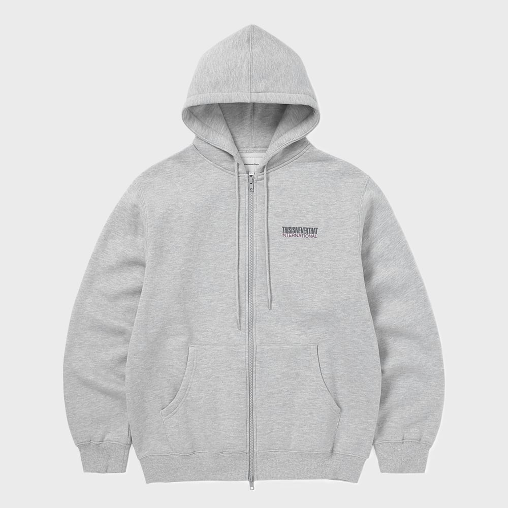 CP INTL. Logo Zip Hoodie Heather Grey - 감도 깊은 취향 셀렉트샵 29CM