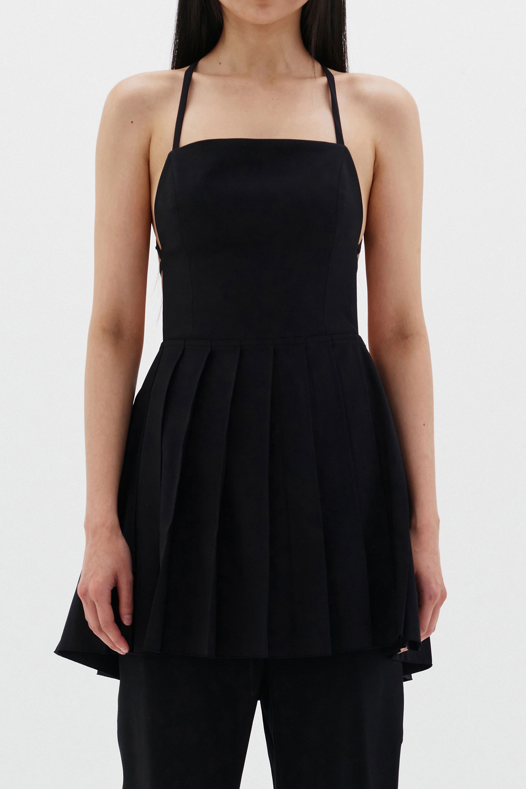 【LOW CLASSIC】 PLEATED MINI DRESS / 追跡付 LOW CLASSIC
