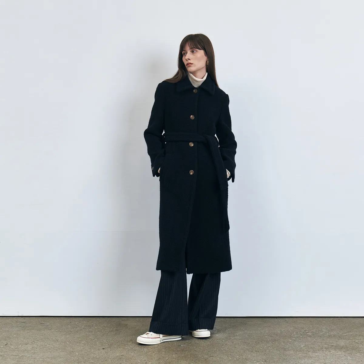 Boucle Robe Wool Coat, Navy - 감도 깊은 취향 셀렉트샵 29CM