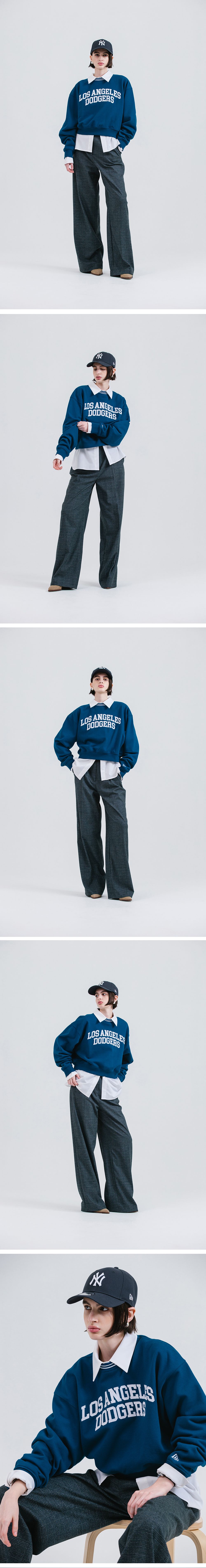 29CM 단독] AP MLB ARCH LOGO CROP CREWNECK LOSDOD (SEA BLU