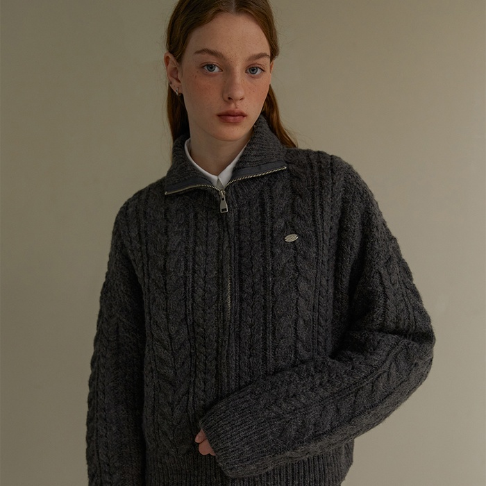 【ITER】Half zip up cable knit ★セレブ着用★韓国大人気 