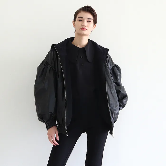 ★GAYEON LEE★ JEN Reversible Bomber Jacket  Jet Black