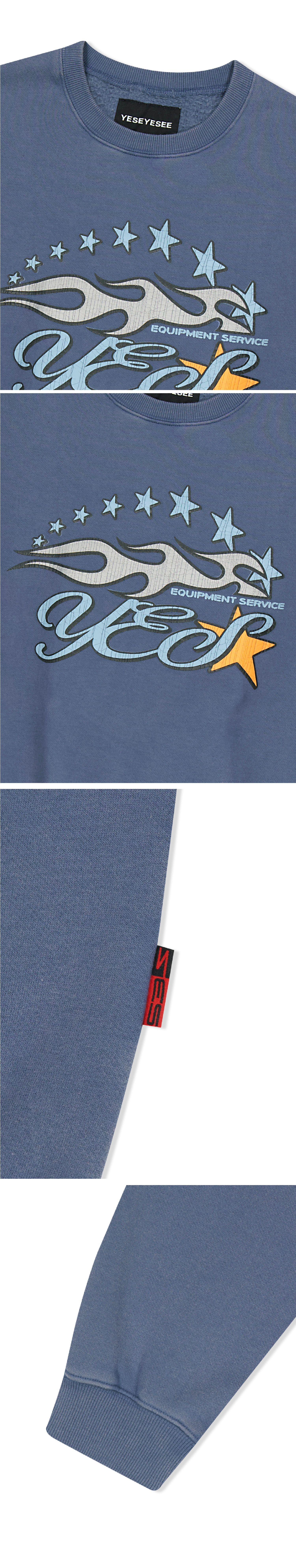 ★【YESEYESEE】★Y.E.S Cracked Flame Logo Sweatshir.t★ YESEYESEE Y.E.S Cracked Flame Logo Sweatshirt