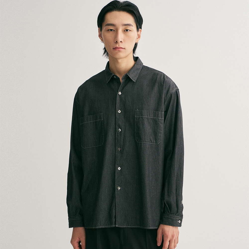 23AW Comfy Oversized Shirt (Black Denim) - 감도 깊은 취향 셀렉트샵