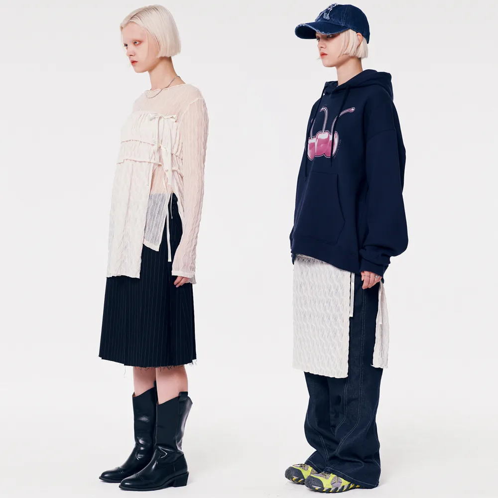 Shirring Skirt Layered Top main image 1
