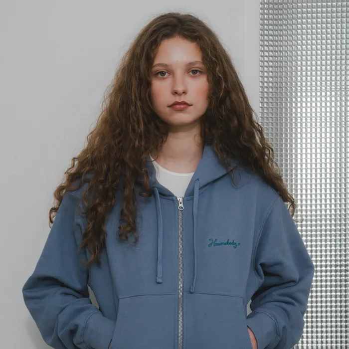 3차 재입고]Two Way Heavy Cotton Zip Hoodie (SKY BLUE) - 감도