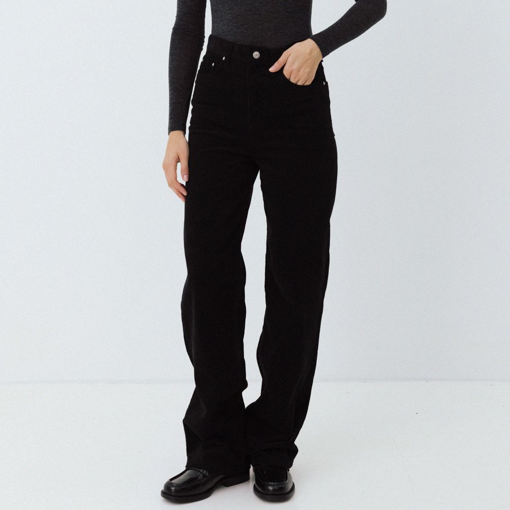 signature corduroy straight-fit pants (black) - 감도 깊은 취향 셀렉트샵 29CM
