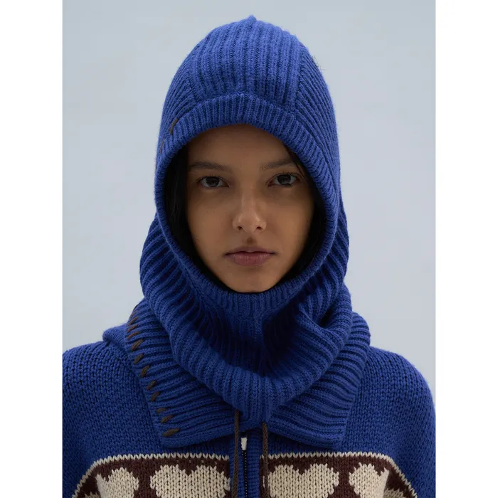 ☆関税込☆PARTIMENTO★STITCH POINTED NECK WARMER HOODIE★ STITCH POINTED NECK WARMER HOODIE_WHITE - 감도 깊은 취향