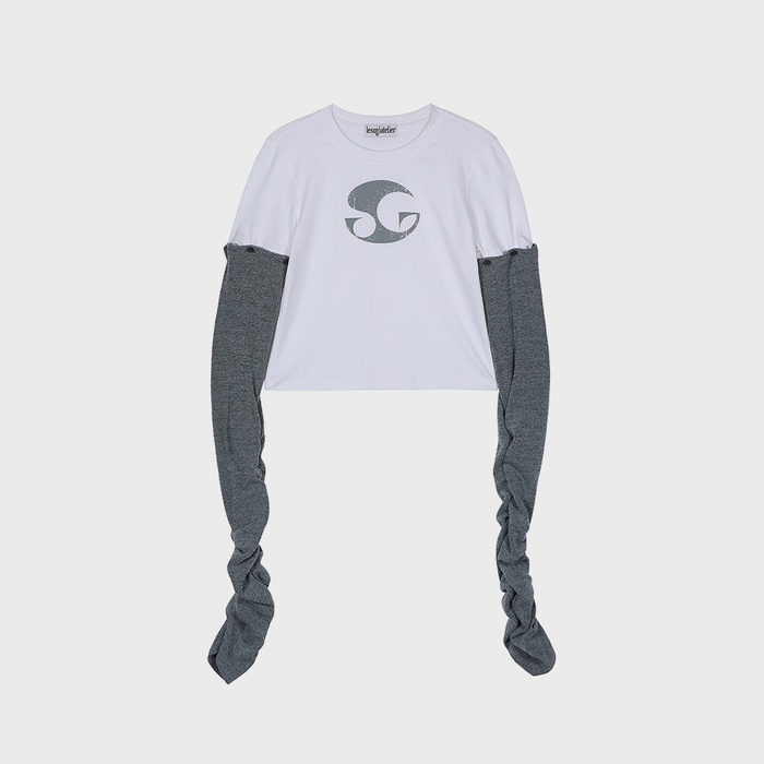 Alo Yoga Logo-patch Crew-length Cotton-blend Socks in Grey