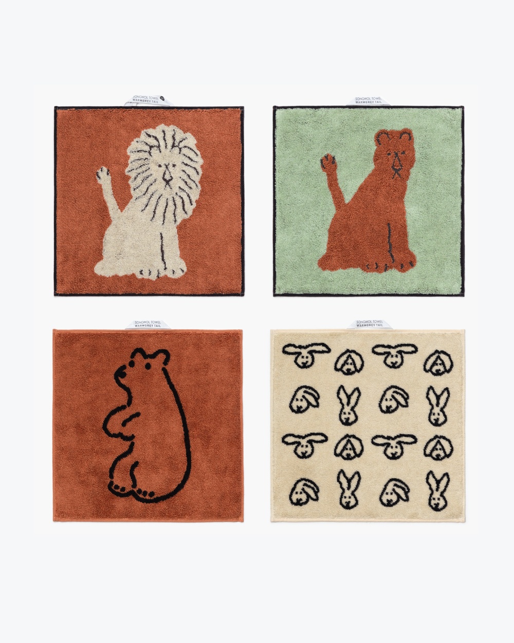 ANIMAL HAND TOWEL 4P SET - 2