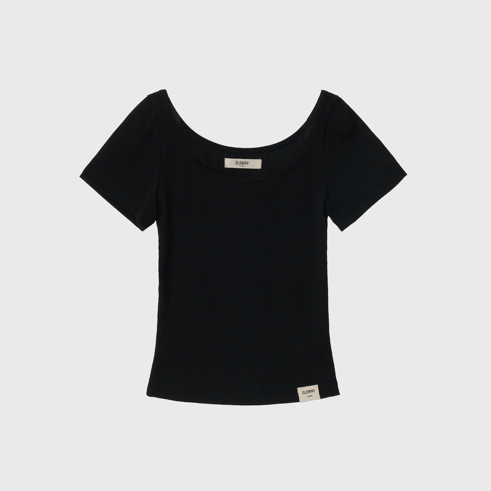 ★GLOWNY★ G CLASSIC RIB CREW NECK TEE BLACK Glowny - G CREW NECK TEE | HBX - Globally Curated Fashion