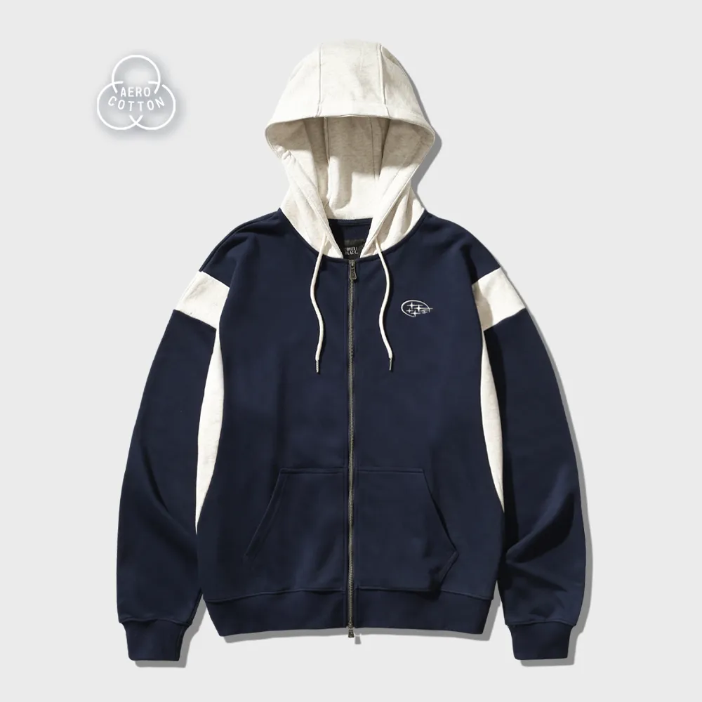 JACQUARD TAPE RAGLAN ZIP-UP JACKET NAVY - 감도 깊은 취향
