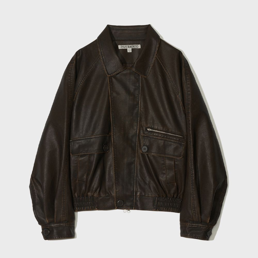 Washed Leather Bomber Jacket Brown - 감도 깊은 취향 셀렉트샵 29CM