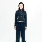 JERSEY BIKER JACKET (NAVY)