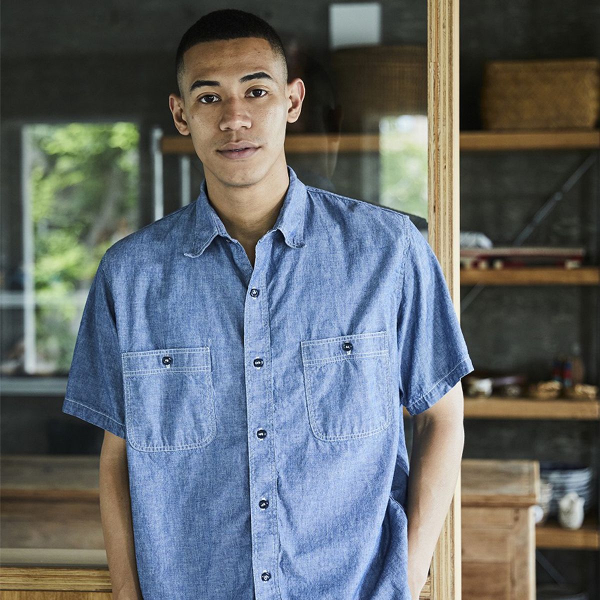 (M) SHORT SLEEVE CHAMBRAY WORK SHIRT (CHAMBRAY) - 감도 깊은 취향 셀렉트샵 29CM