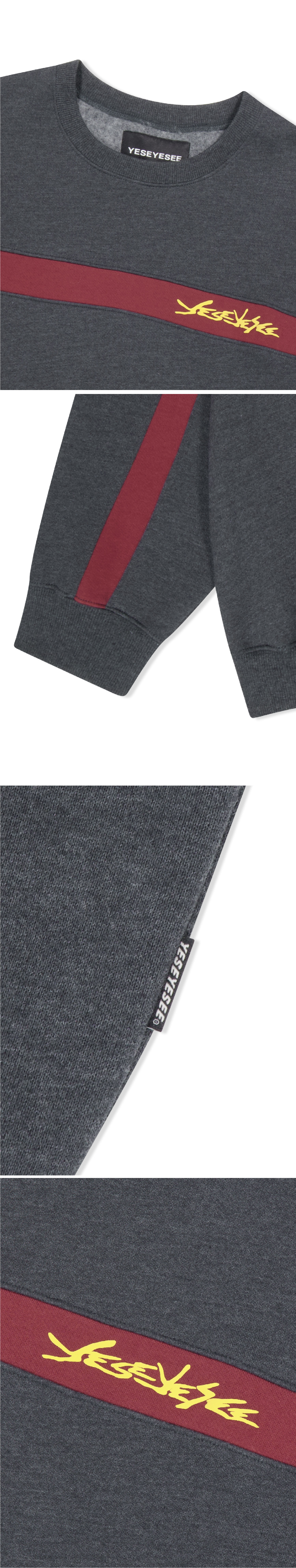 スウェット・トレーナー YESEYESEE YES Incision Sweatshirt Heather Grey YS241TSWCW03H 1c791ff51a7026d03da95021f0b92b