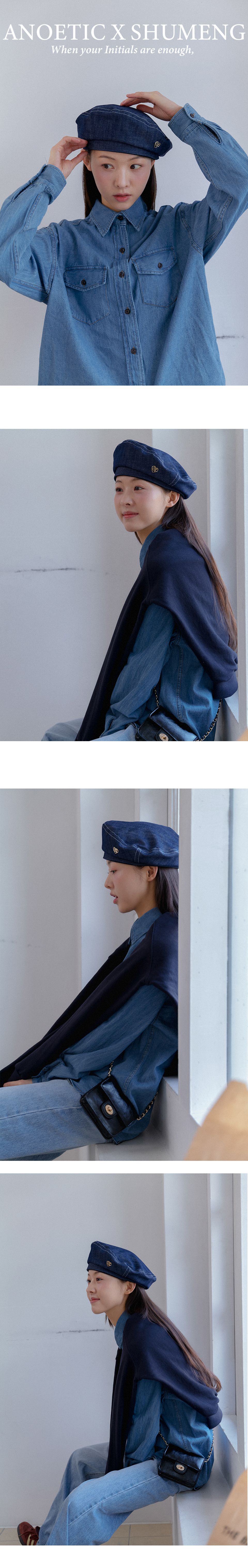 ●ANOETIC● ANC LOGO DENIM BERET ANC LOGO DENIM BERET - 주식회사 데일리컴퍼니