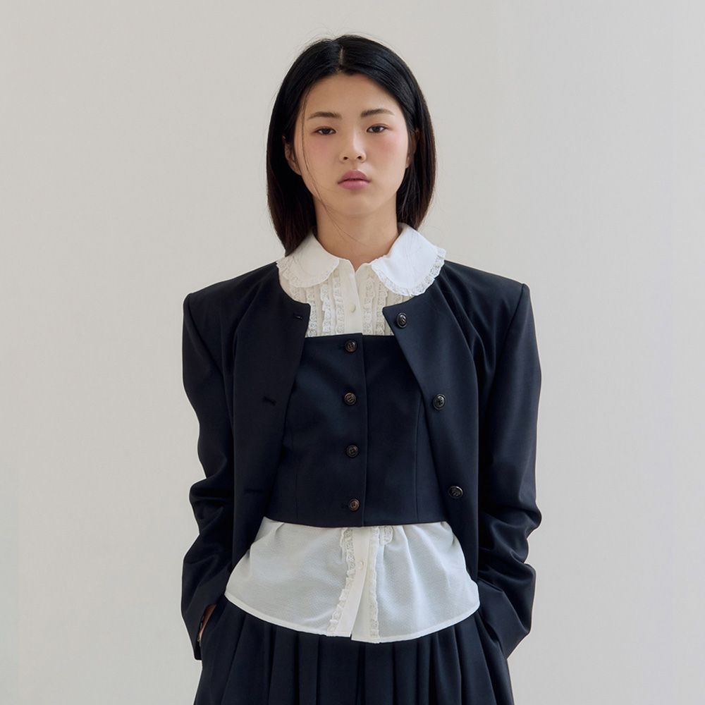 [3차 리오더] fletta Crop Vest_Navy - 감도 깊은 취향 셀렉트샵 29CM