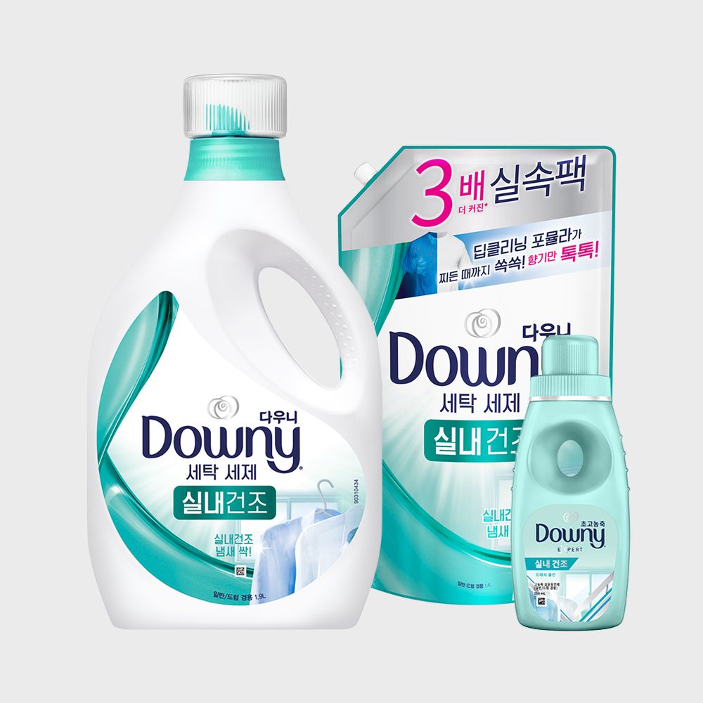 다우니 프리미엄 세탁세제 액체형 냄새딥클린 1.9L + 리필 1.4L + 200ml 증정 - 감도 깊은 취향 셀렉트샵 29CM