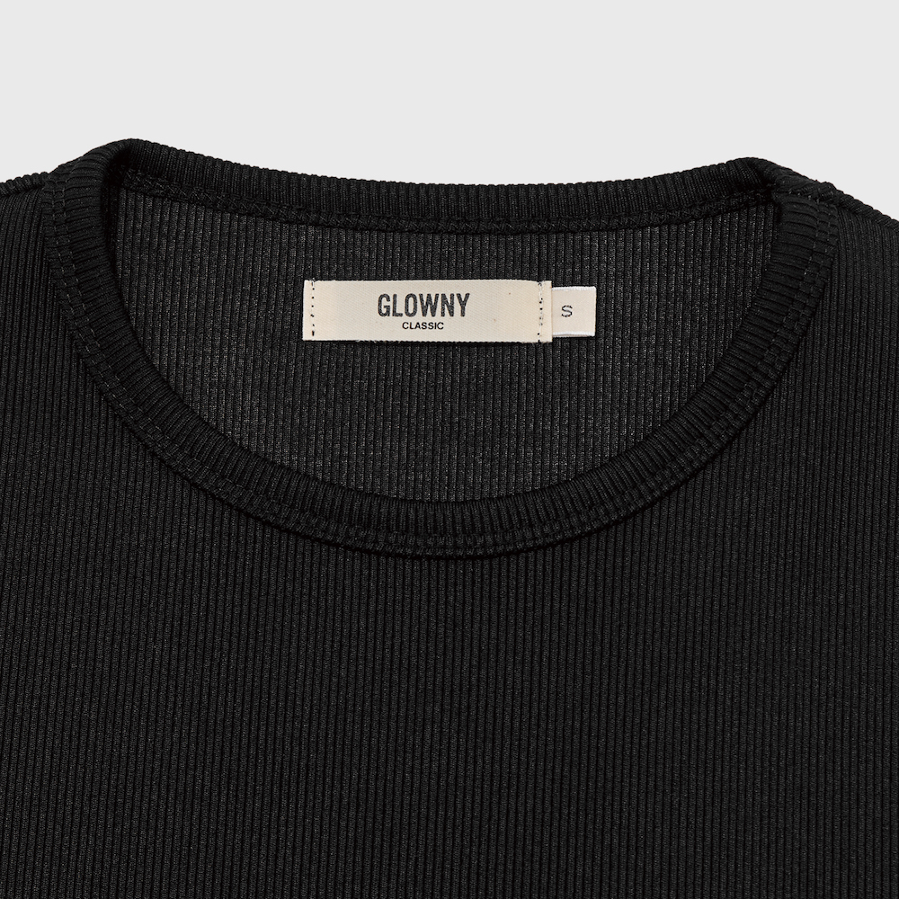 ★GLOWNY★ G CLASSIC RIB CREW NECK TEE BLACK G CLASSIC RIB CREW NECK TEE (BLACK) - 감도 깊은 취향 셀렉트
