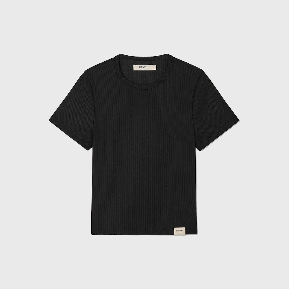 ★GLOWNY★ G CLASSIC RIB CREW NECK TEE BLACK GY23CLBTS002BK G CLASSIC RIB CREW NECK TEE (BLACK) - 감도 깊은 취향 셀렉트