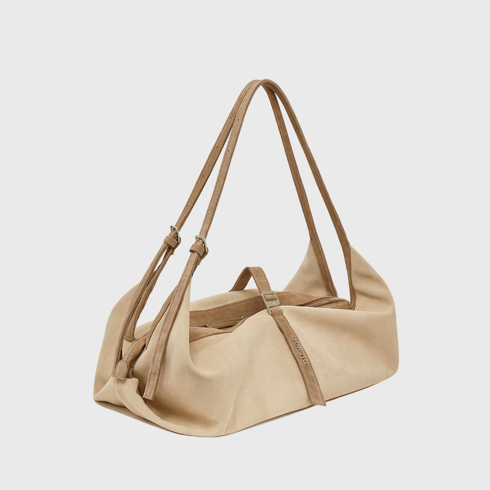 ★GLOWNY★ TAO REAL SUEDE HOBO BAG (SAND) TAO REAL SUEDE HOBO BAG (SAND) - GLOWNY