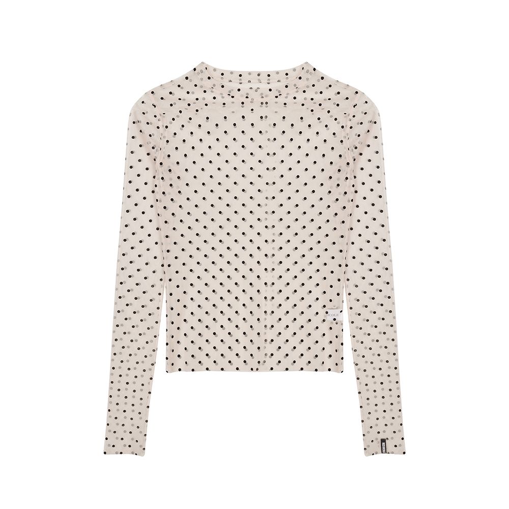 NICOLE LABEL SEE-THROUGH DOTS TOPS_BEIGE - 감도 깊은 취향 셀렉트샵 29CM