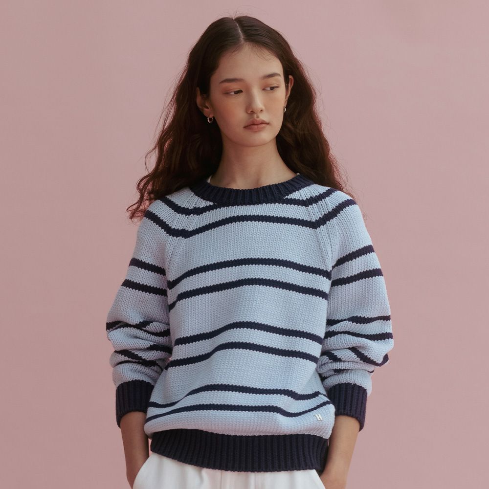 STRIPE ROUND KNIT (SKY BLUE STRIPE) - 감도 깊은 취향 셀렉트샵 29CM