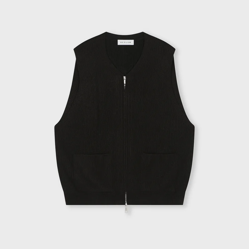 Stripe Knit Zip-Up Vest Navy - 감도 깊은 취향 셀렉트샵 29CM