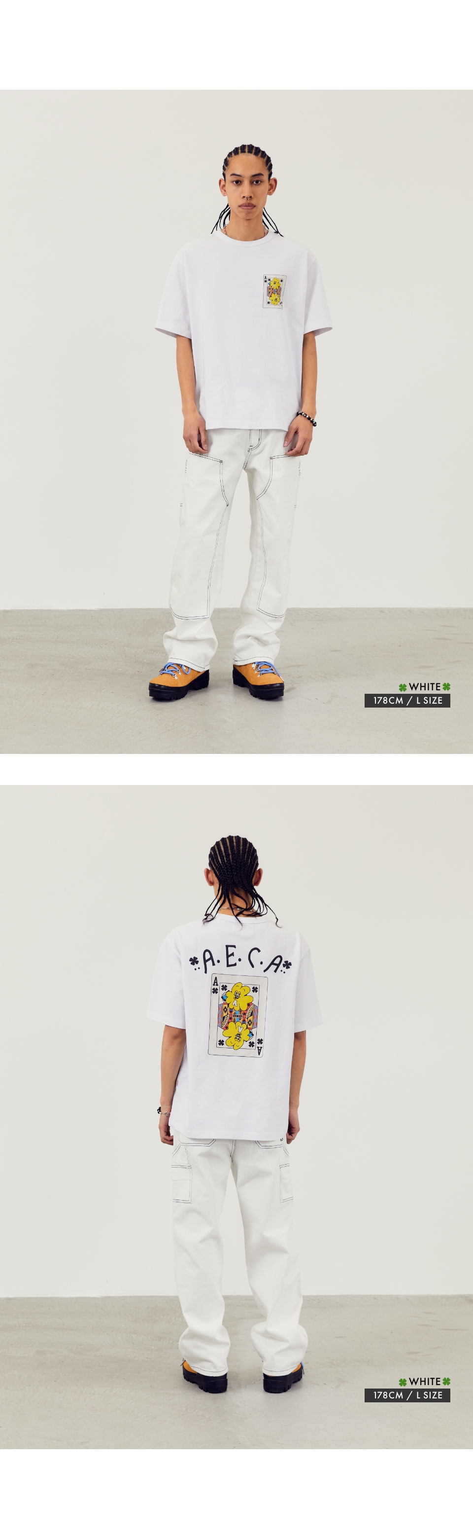 AECA☆ AECA KING CLOVER HALF SLEEVE-WHITE 送料無料 AECA KING CLOVER HALF SLEEVE-WHITE - 감도 깊은 취향 셀렉트샵