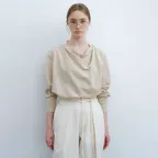 [10차 재입고] tie button blouse (beige)