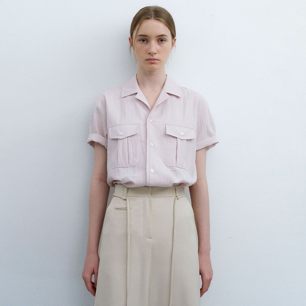 [29CM 단독 7차 재입고] wrinkled lapel shirts (pale pink)