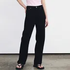 LW216 라이트 스트레이트 코튼 팬츠 - 블랙