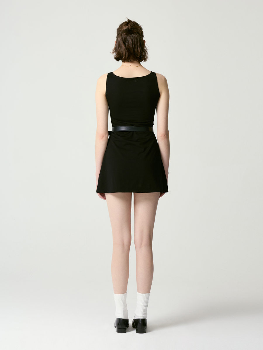 GIRLFRIEND SLEEVELESS MINI DRESS (GRAY) - GLOWNY