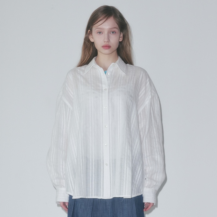 韓国女子 人気ブランド [FUN FROM FUN] EYELET OVERFIT SHIRTS 