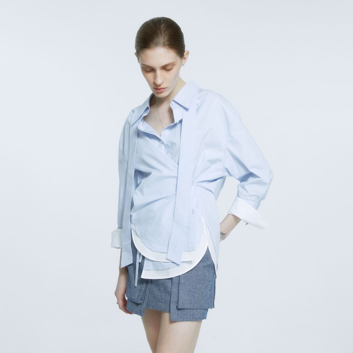 AVENIR Double Layered Cuffs Shirt_Blue - 감도 깊은 취향 셀렉트샵 29CM