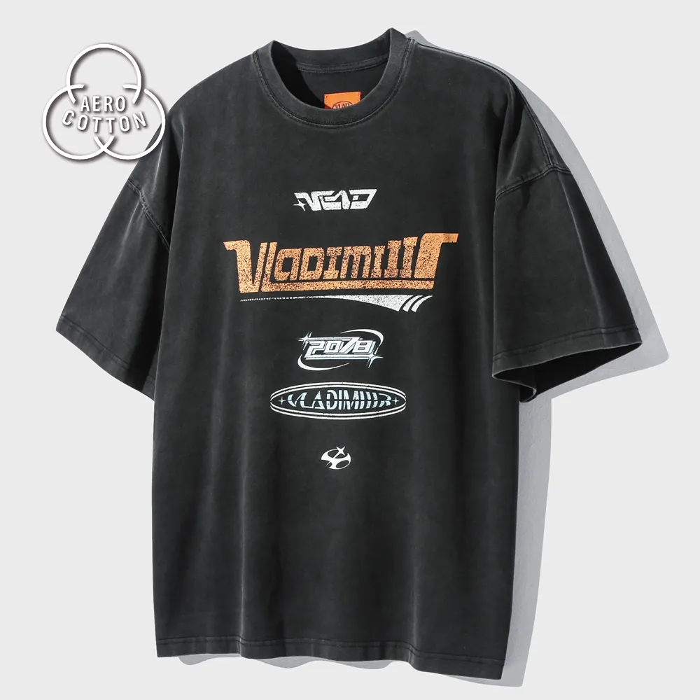 AECA☆ AECA SOCIAL BALANCE HALF SLEEVE-WASHED 送料無料 AECA SOCIAL BALANCE HALF SLEEVE-WASHED CHARCOAL - 감도 깊은